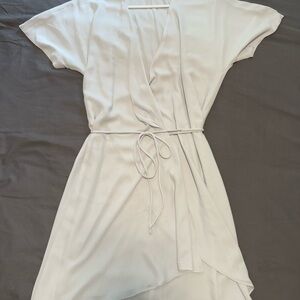 Babaton Ivory Wrap-Front High-Low Dress